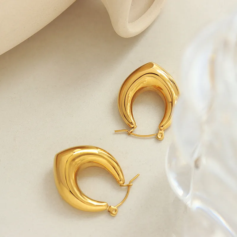 Golden U-Shaped Earrings with Personalized Versatile Ear Buckle