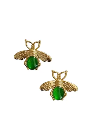 Green Bee Stud Earring