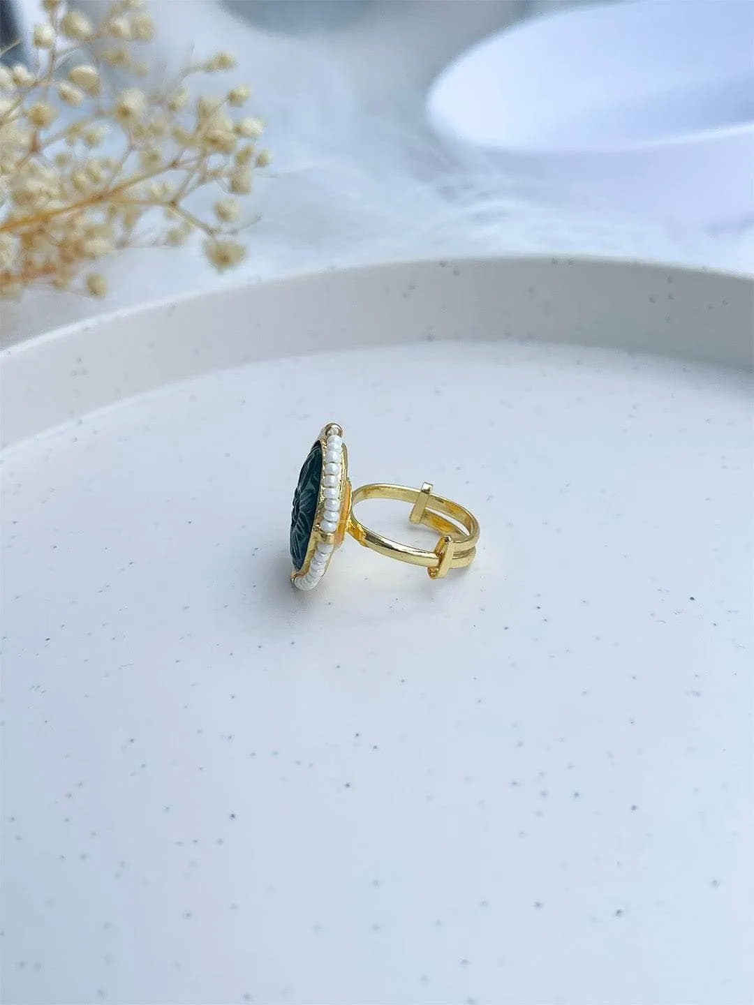 Green Onyx Stone Ring