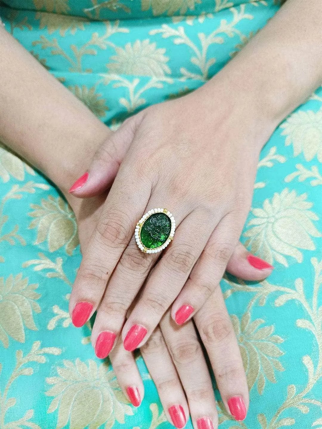 Green Onyx Stone Ring