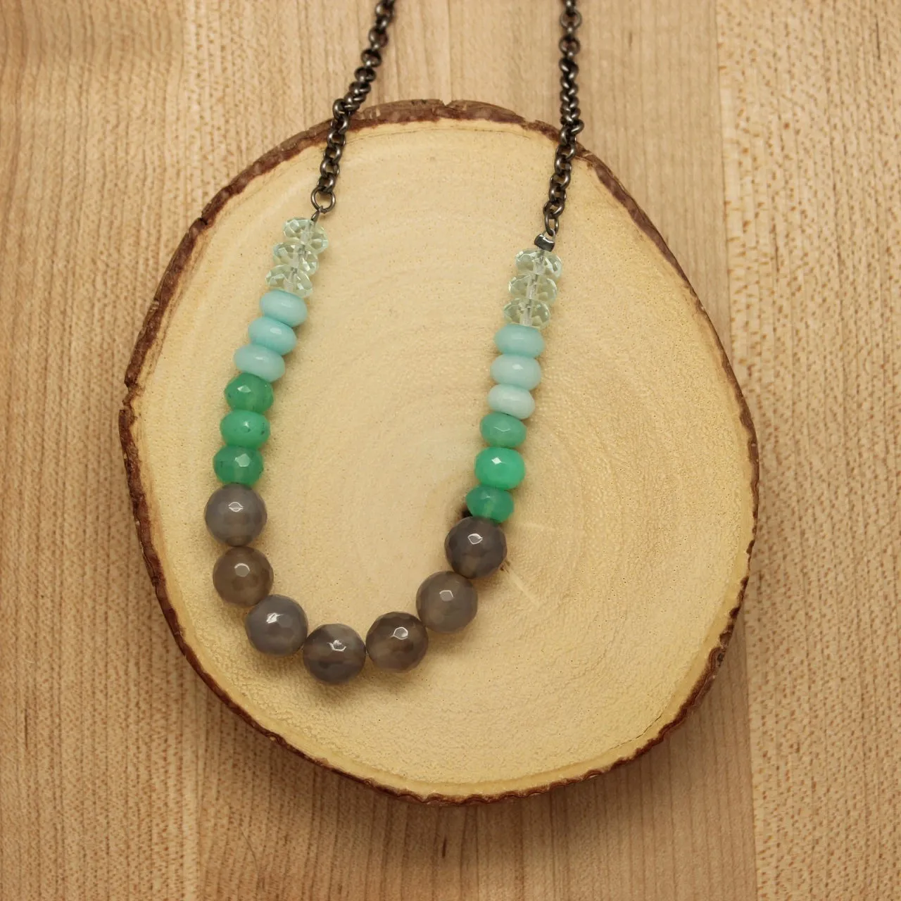 Gunmetal Colorblock Necklaces