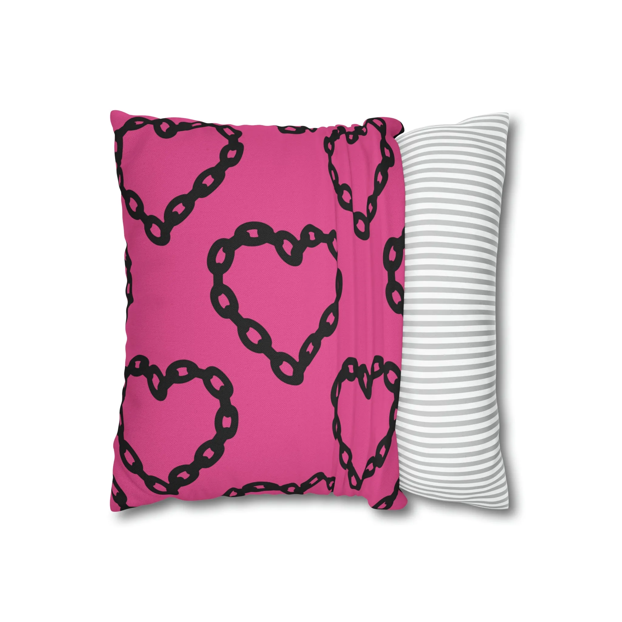 Heart with Chains Pillow Cover, Trendy Pillow Cover, College Pillow Cover