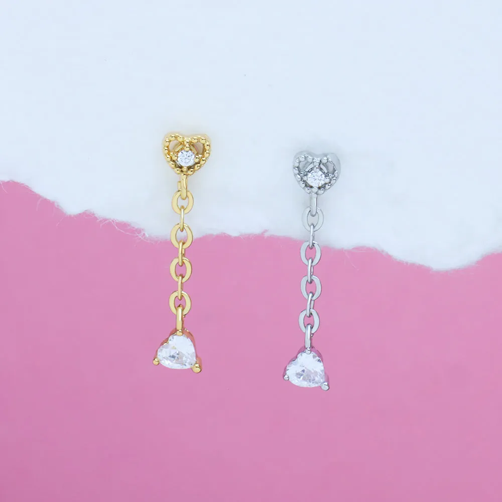 Hearts Chain Earring