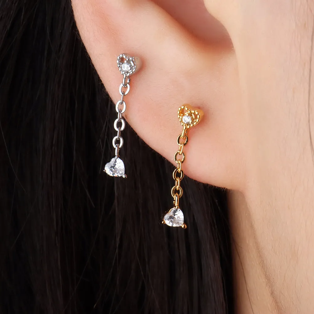 Hearts Chain Earring