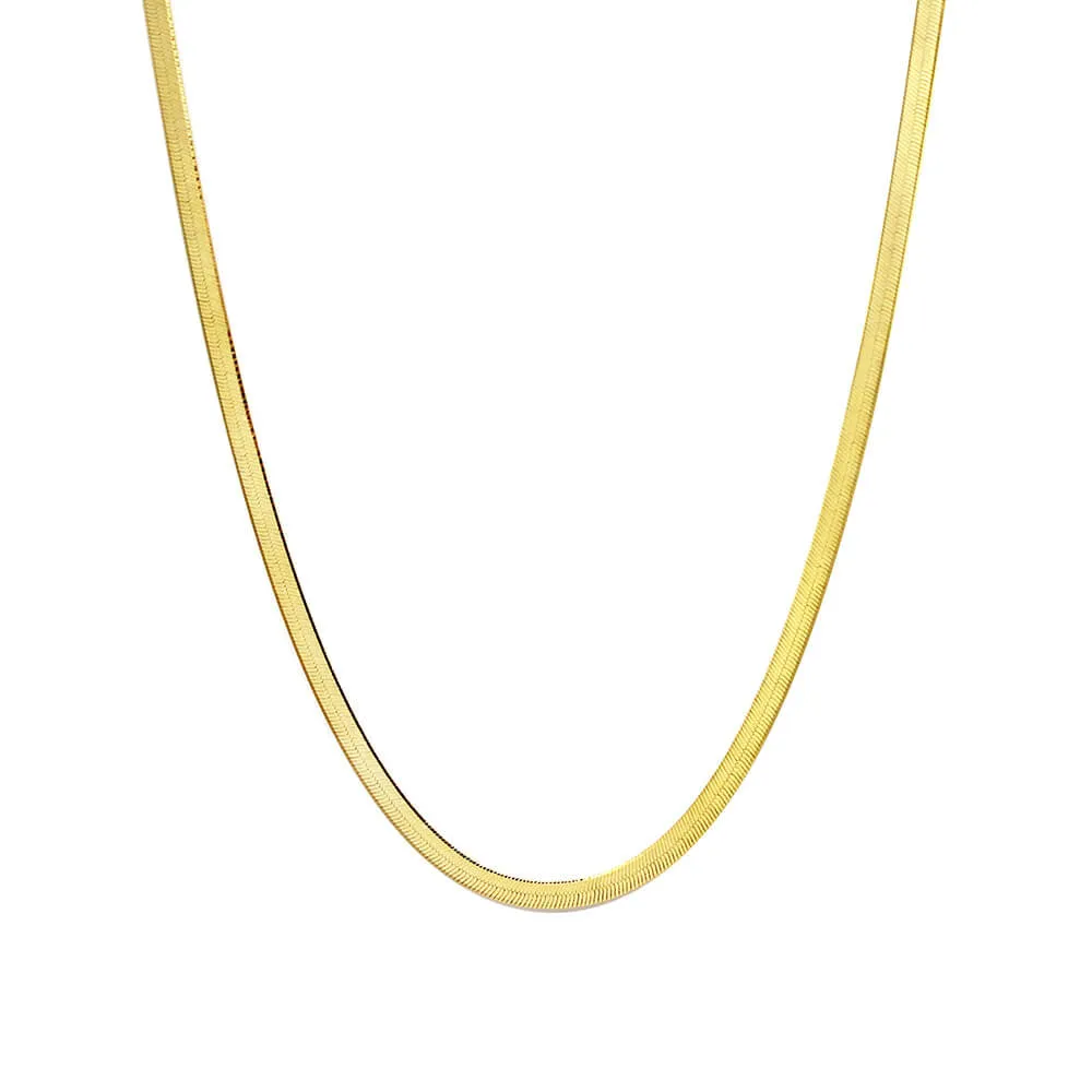 Herringbone Chain, 16" Gold