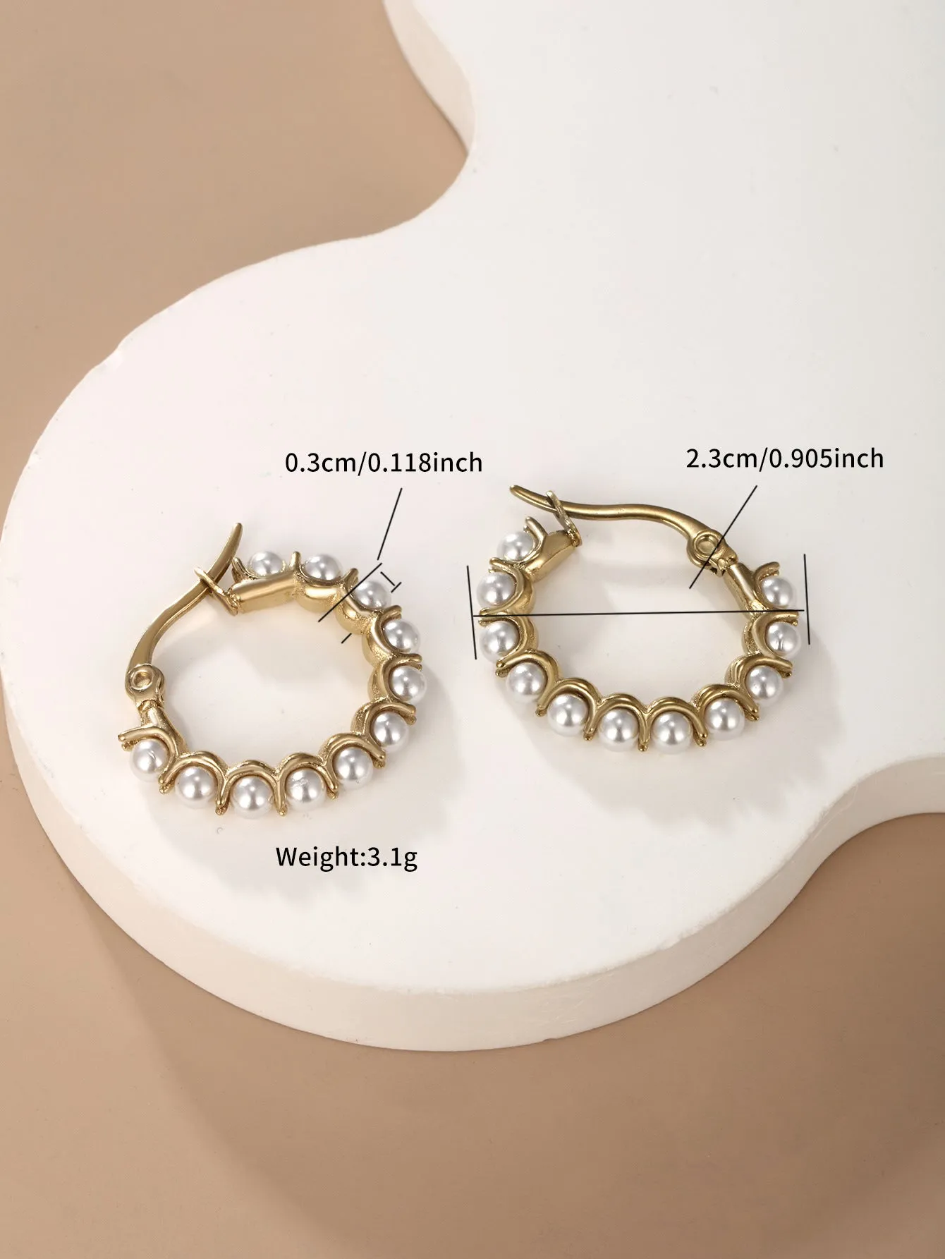 Jewelry Light Luxury Niche Imitation Pearl Earrings Women's Geometric Style Earrings Stylish Design Earrings