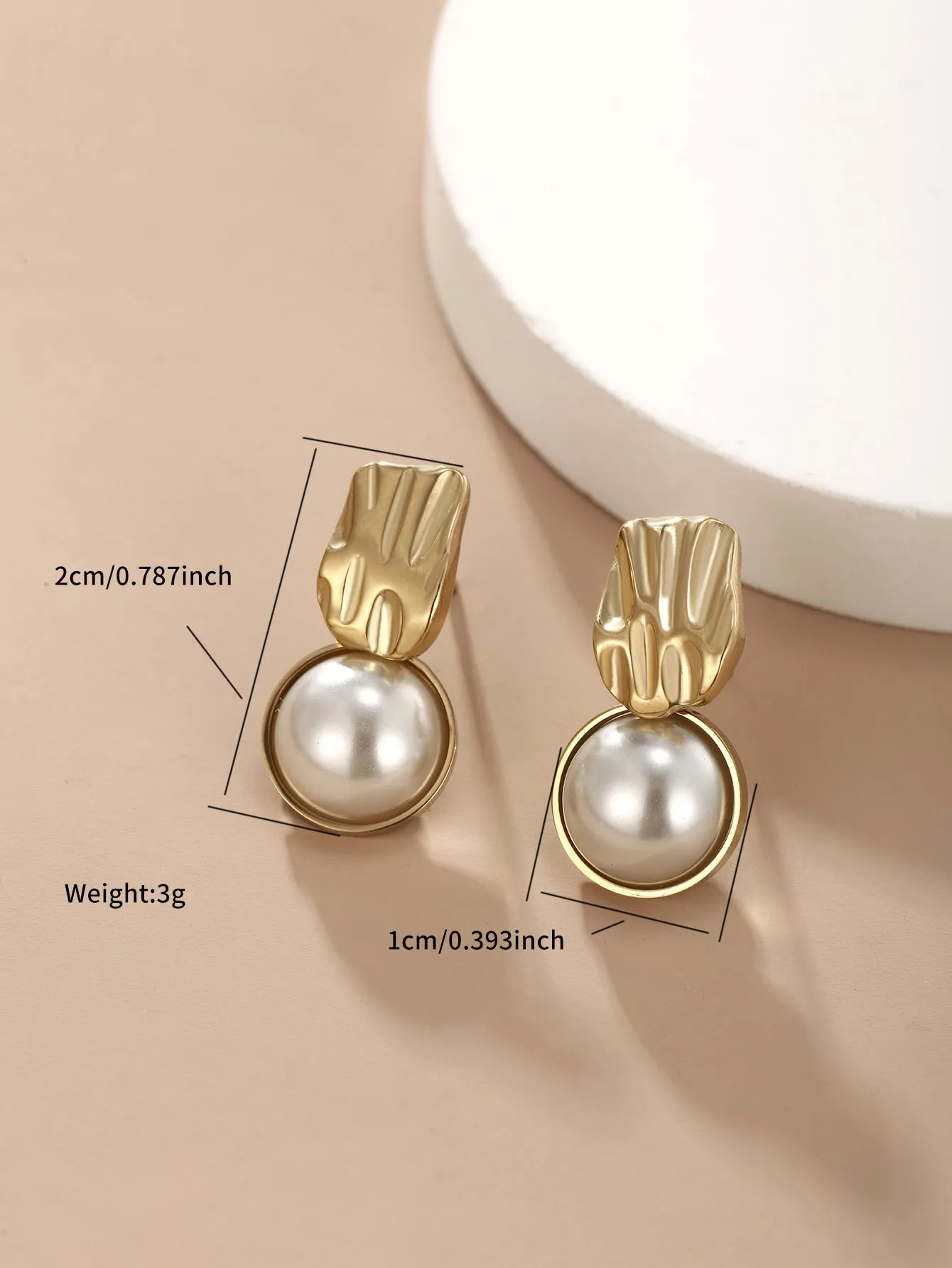 Jewelry Light Luxury Niche Imitation Pearl Earrings Women's Geometric Style Earrings Stylish Design Earrings