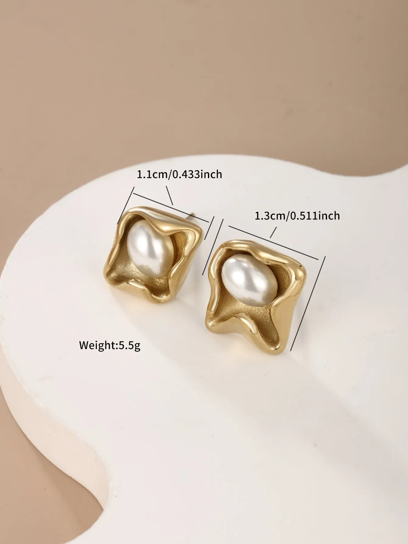 Jewelry Light Luxury Niche Imitation Pearl Earrings Women's Geometric Style Earrings Stylish Design Earrings