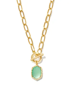 Kendra Scott Daphne Gold Chain Necklace in Light Green Mother of Pearl