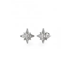 Ladies Guess In The Sky Silver Crystal Earrings UBE03331RH