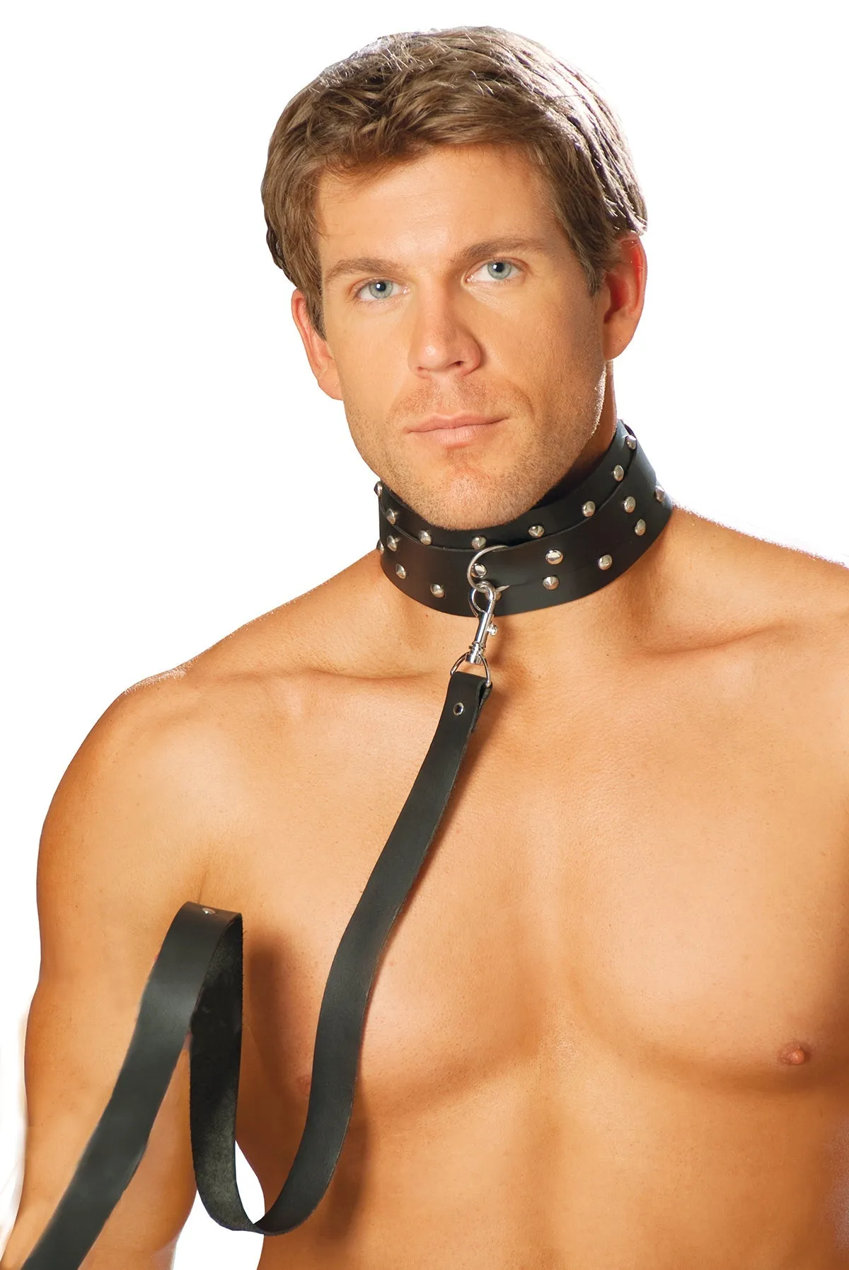 Leather Collar With Studs And O