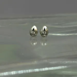 Lille Diamond and Silver Stud Earrings by Dan-Yell