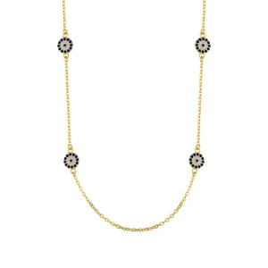 Lola Quartet Disc Evil Eye Necklace - Gold