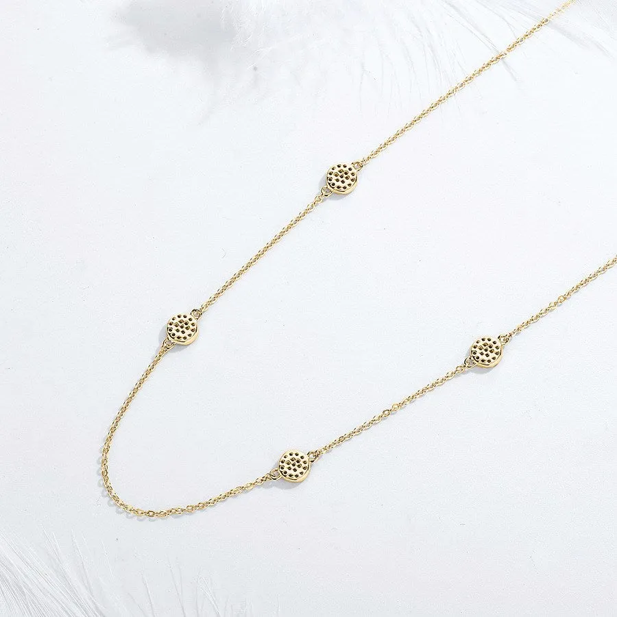 Lola Quartet Disc Evil Eye Necklace - Gold