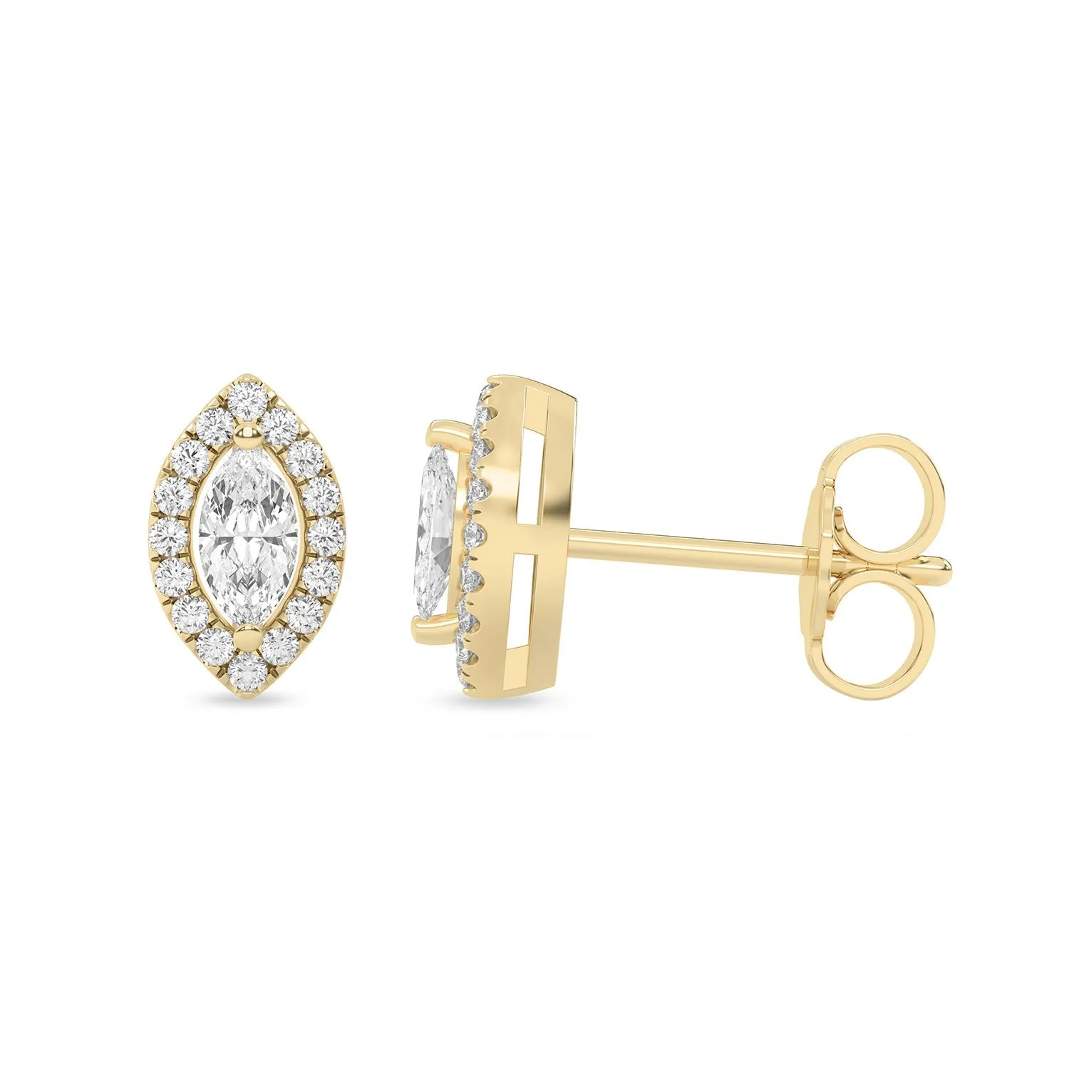 Marquise Halo Studs