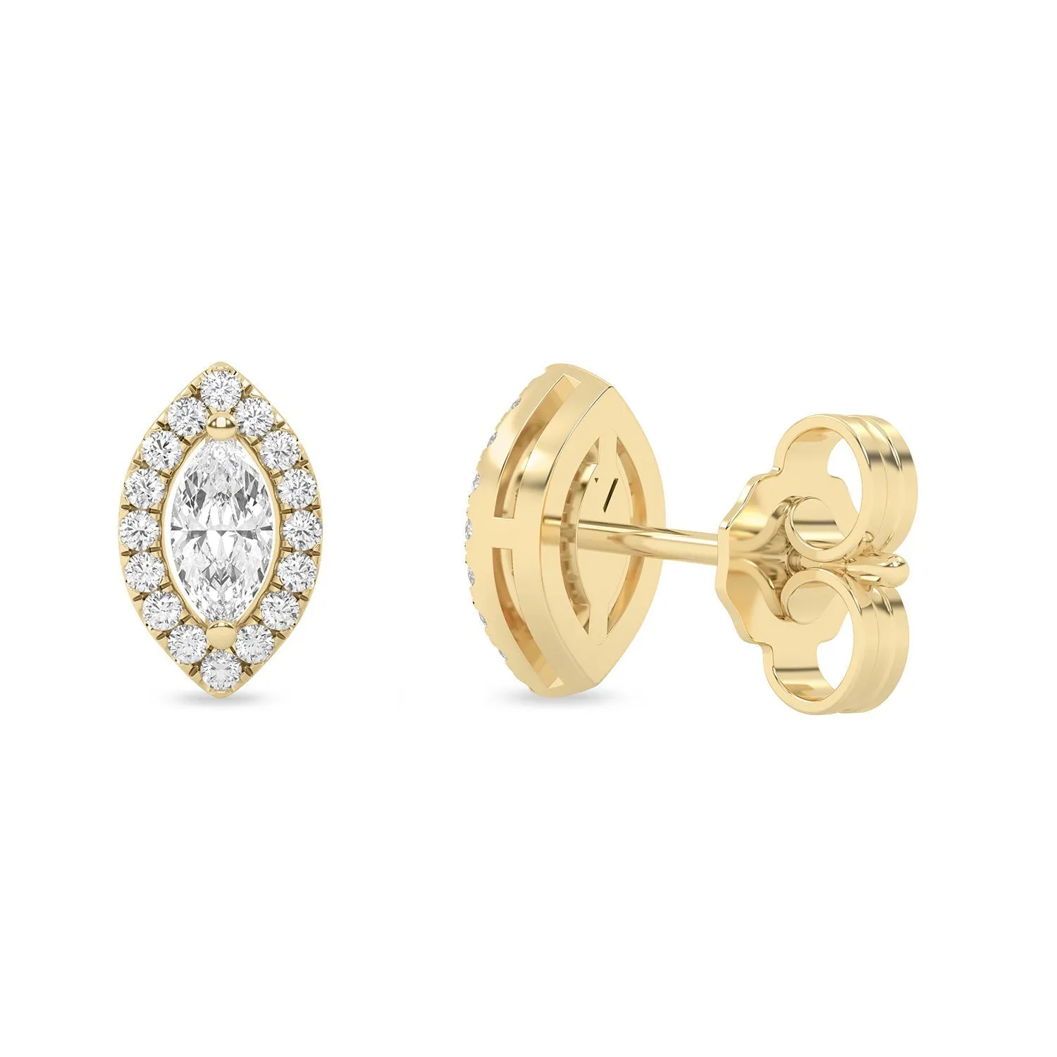 Marquise Halo Studs