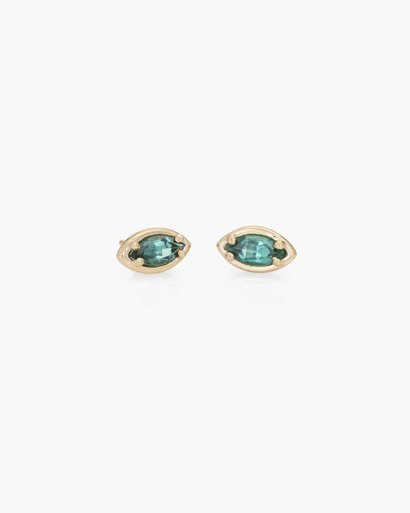 Marquise Studs Pair in 14K / Tourmaline