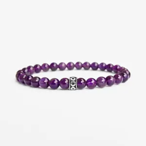 Men's Amethyst Gemstone Bracelet 6mm