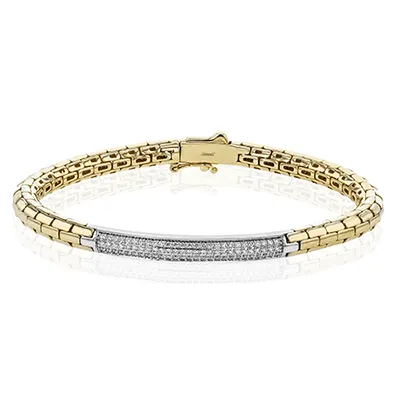 Men's Bracelet In 14k Gold With Diamonds