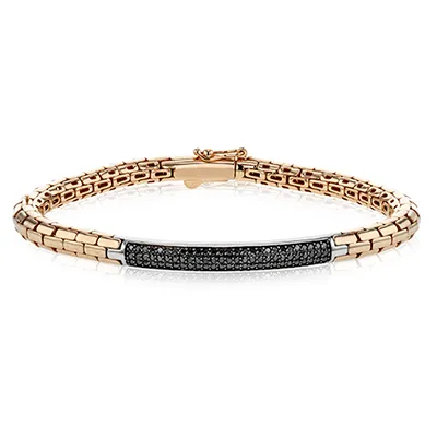 Men's Bracelet In 14k Gold With Diamonds