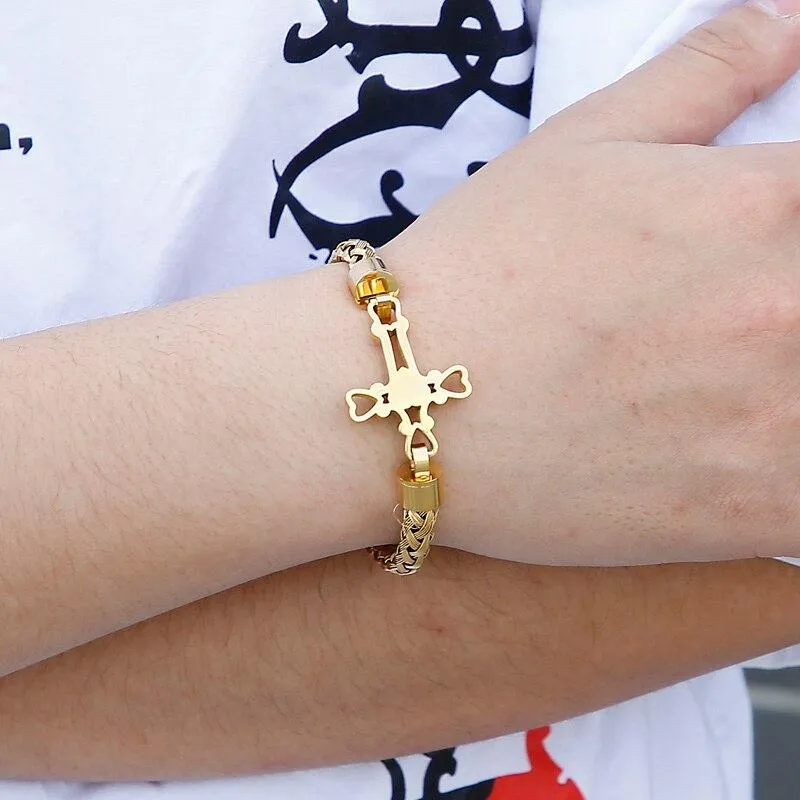 Men's Cross Bracelet <br> Hollowed