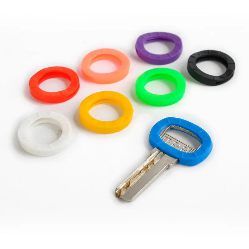 Mixed color 8pcs/16pcs Hollow Multi Color Rubber Soft Key Locks Keys Cap Key Covers Topper Keyring