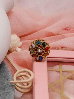 Multi Color Lotus Ring