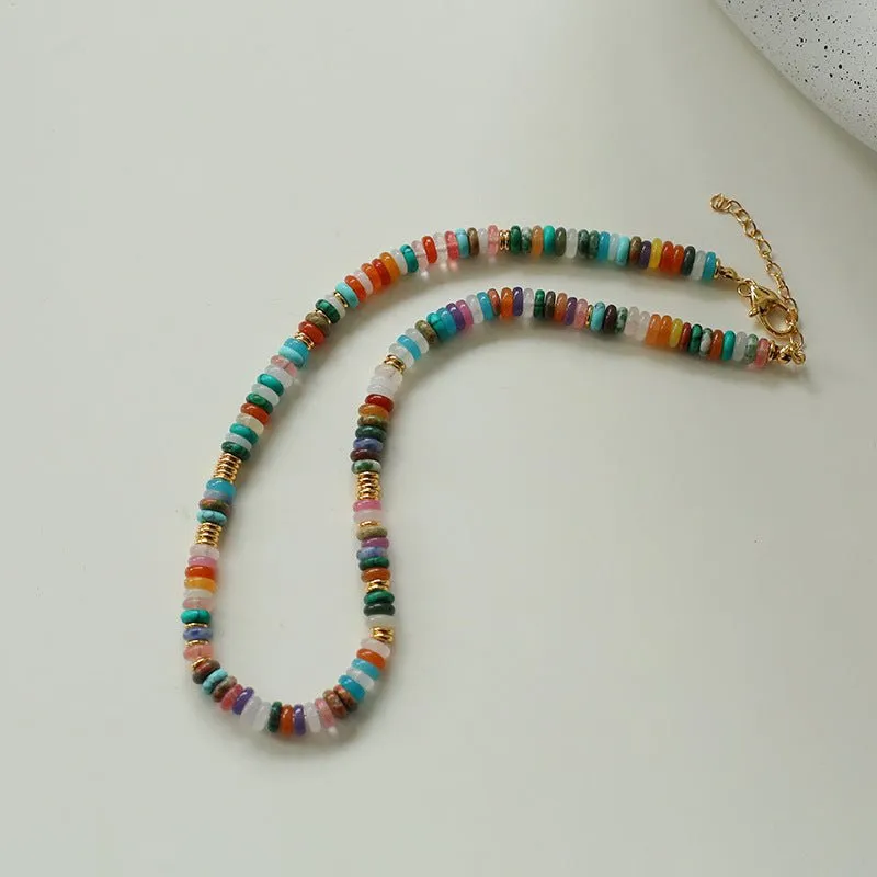 Natural Stone Colorful Beaded Necklace