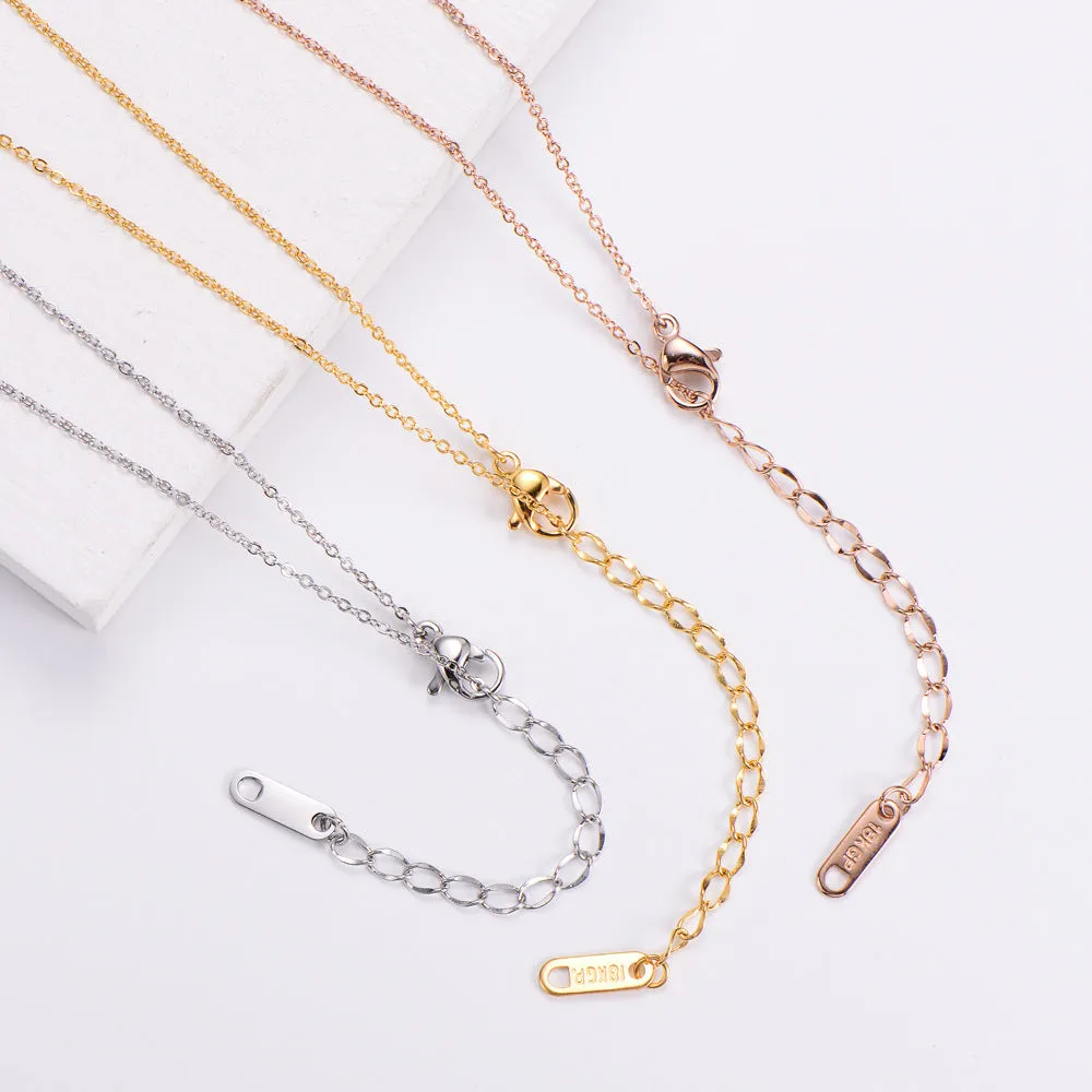 Natural Women Metal Heart Titanium Steel Necklaces