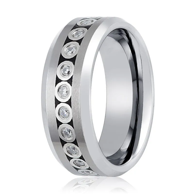 NESO | Tungsten Ring Bezel Set CZ Eternity