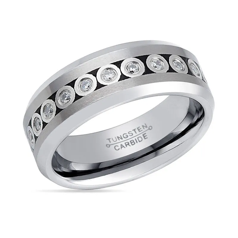 NESO | Tungsten Ring Bezel Set CZ Eternity