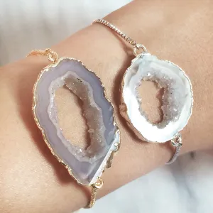 (New!) Geode Slice Bracelets (Gold or Silver)