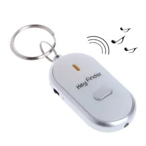 New Key chain Sound Whistle Control White LED Key Finder Locator Find Lost Unisex Keychain Plasic Keys Chain