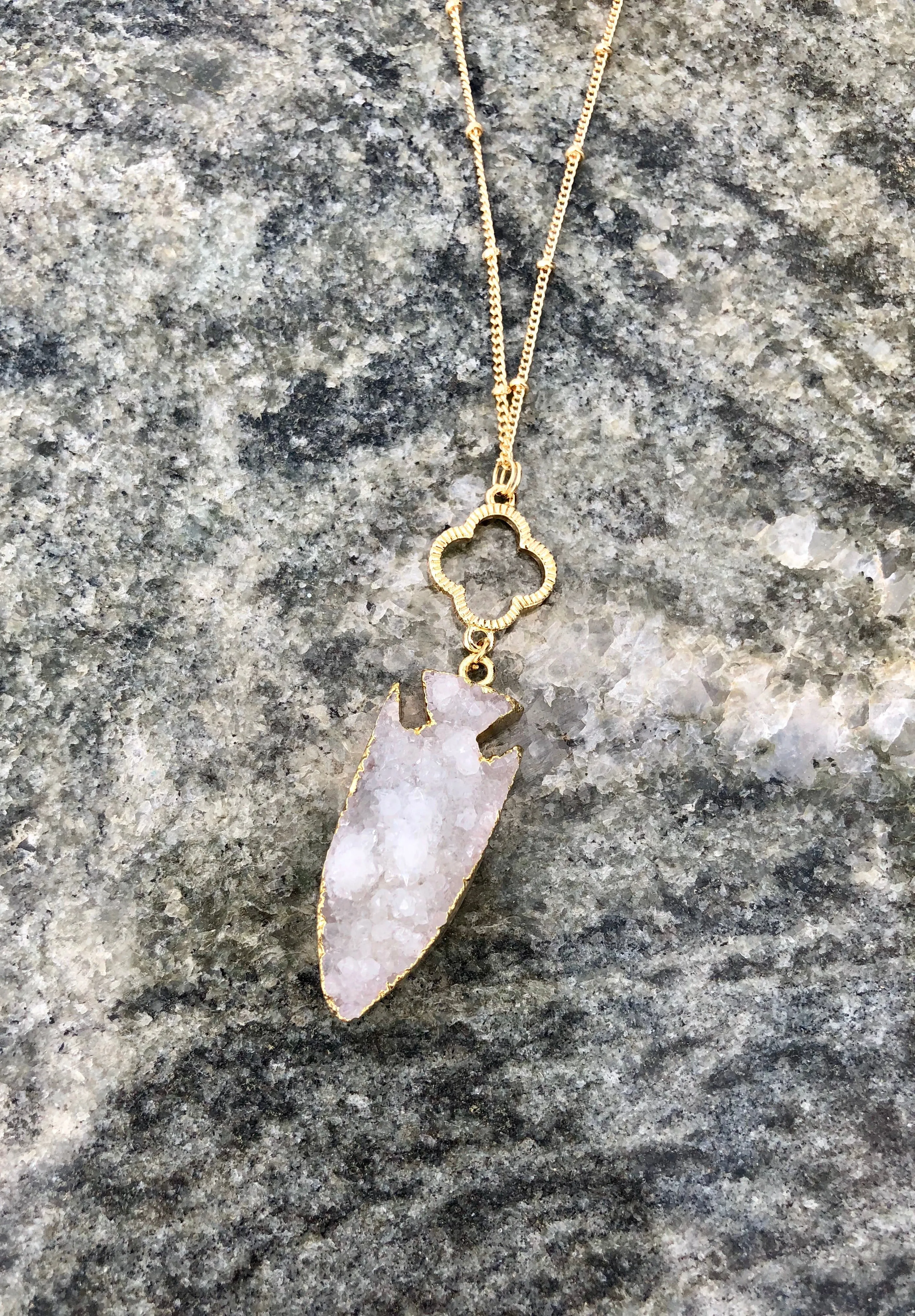 Niko Druzy Arrowhead Pendant Necklaces