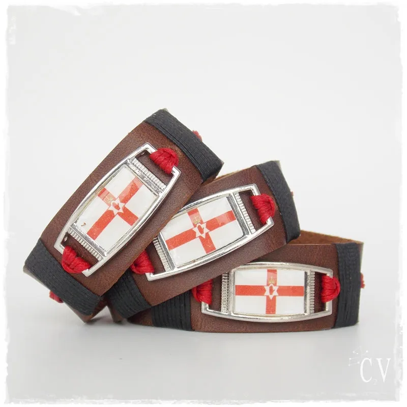 Northern Ireland Flag Leather Bracelet