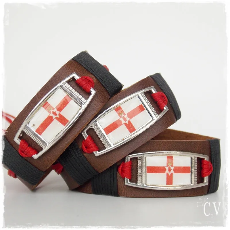 Northern Ireland Flag Leather Bracelet