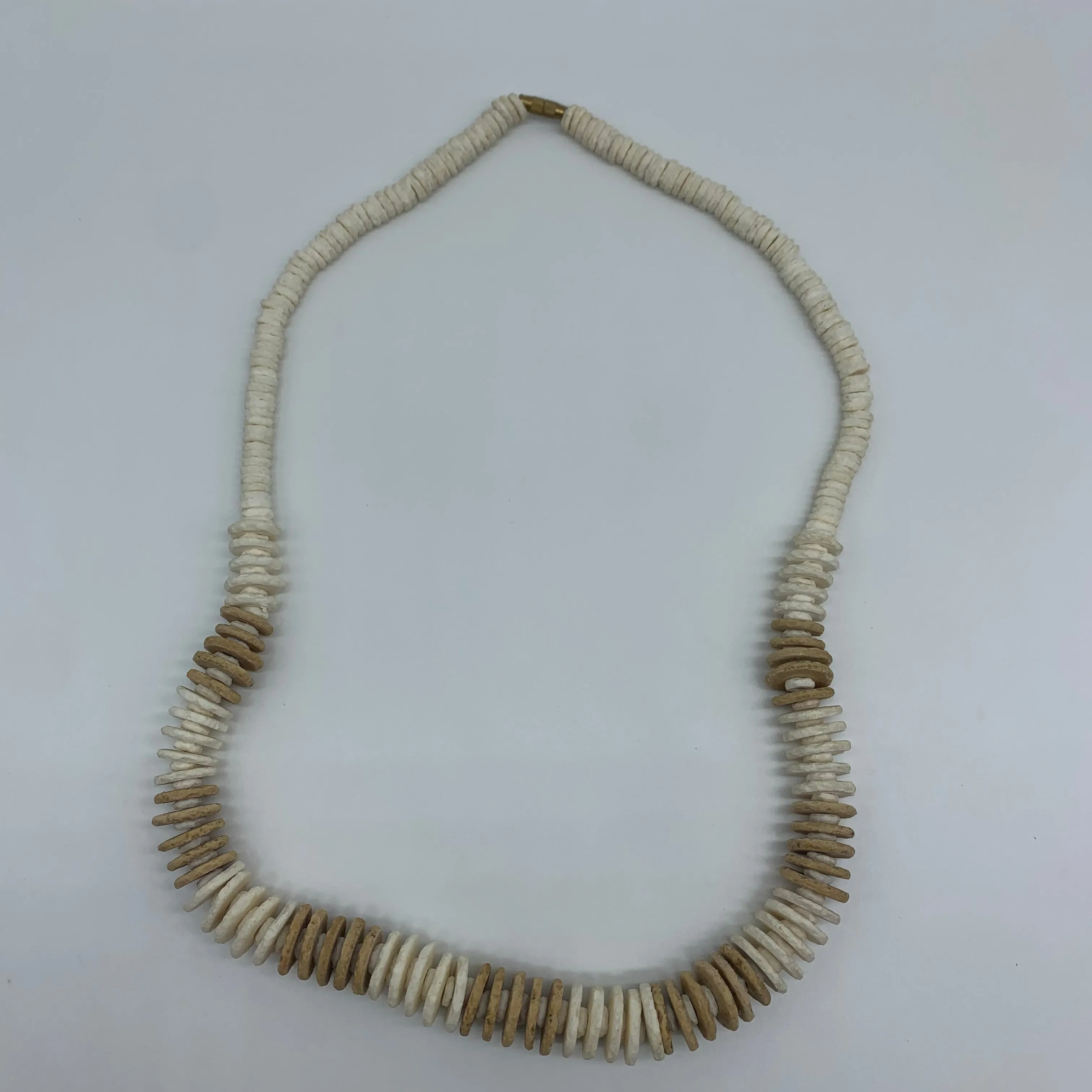 Ostrich Egg Shells Necklace- Natural 2 Toned Mena