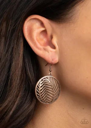 Paparazzi Accessories -  Palm Perfection - Copper Earrings