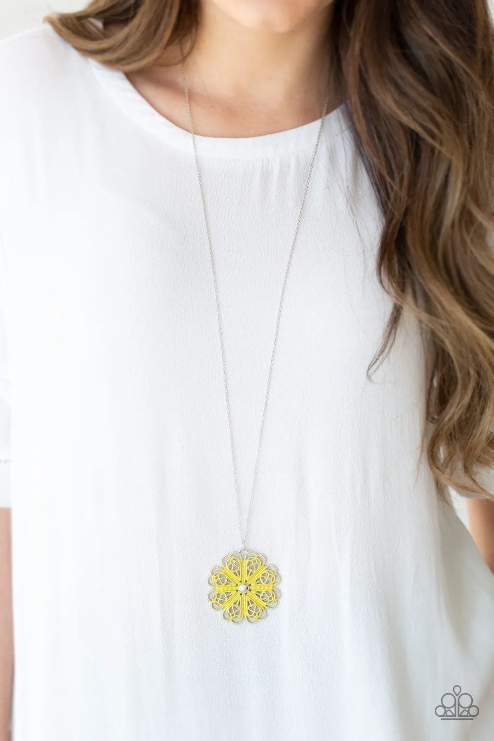 Paparazzi Accessories - Spin Your PINWHEELS - Yellow Necklace