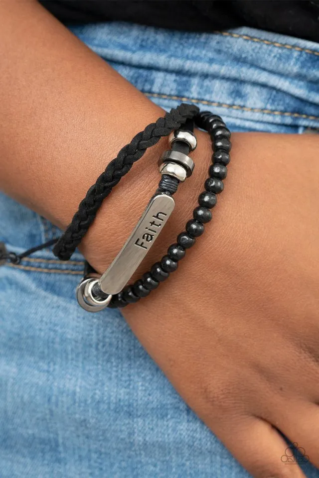 Paparazzi Bracelet ~ Let Faith Be Your Guide - Black