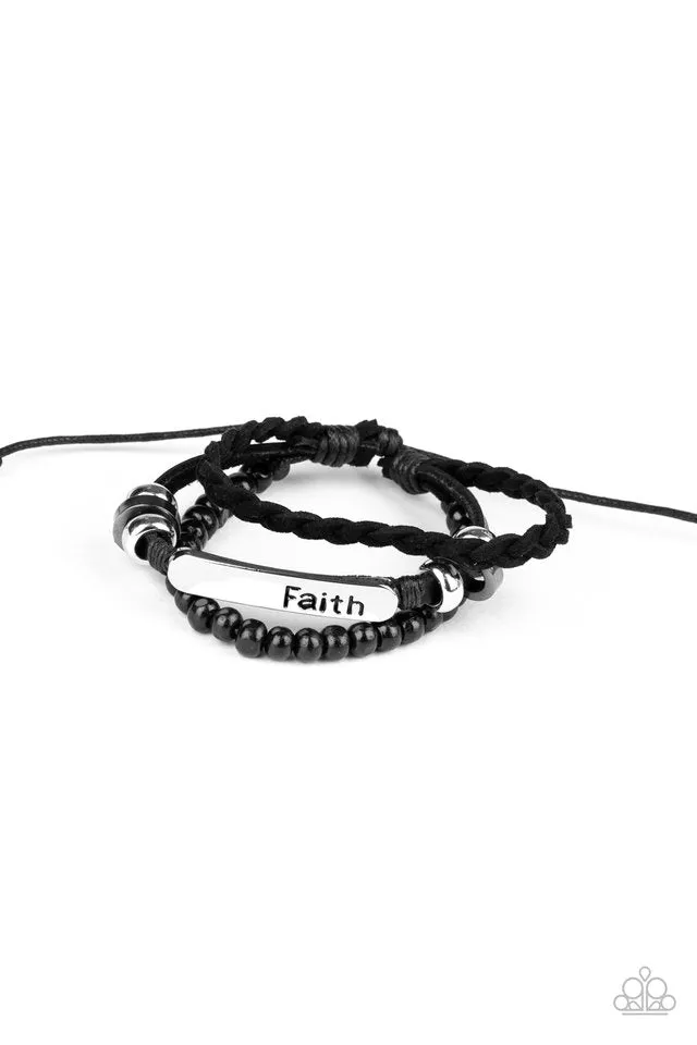 Paparazzi Bracelet ~ Let Faith Be Your Guide - Black