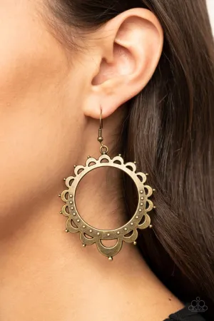 Paparazzi Earring ~ Casually Capricious - Brass