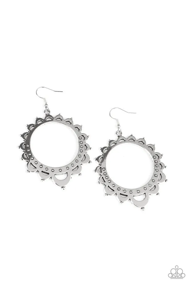 Paparazzi Earring ~ Casually Capricious - Silver