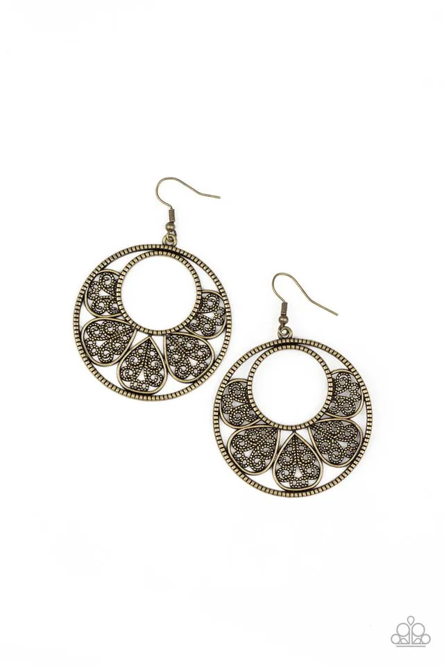 Paparazzi Earring ~ Petal Promenade - Brass