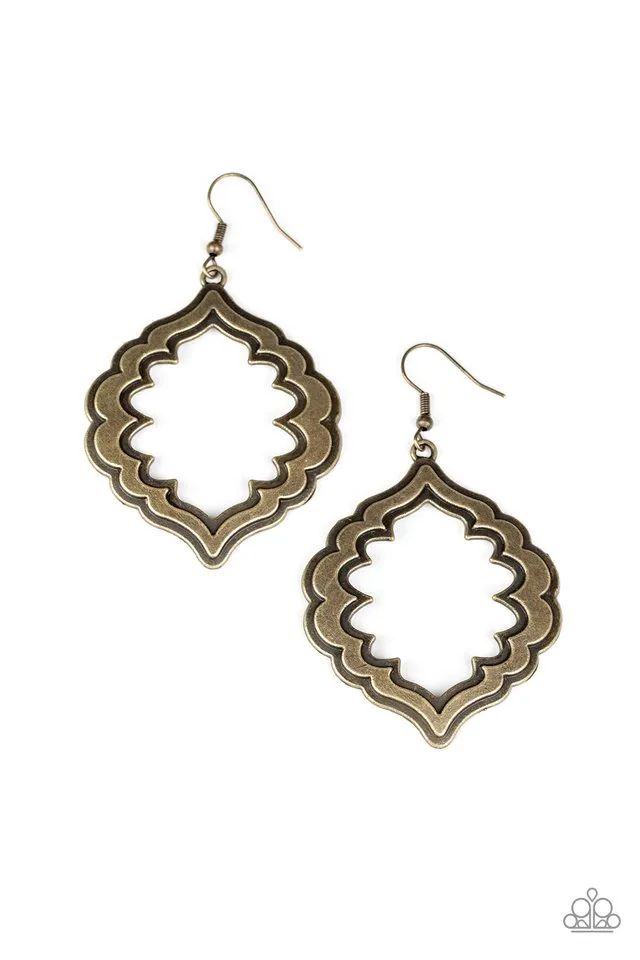 Paparazzi Earring ~ Taj Mahal Majesty - Brass