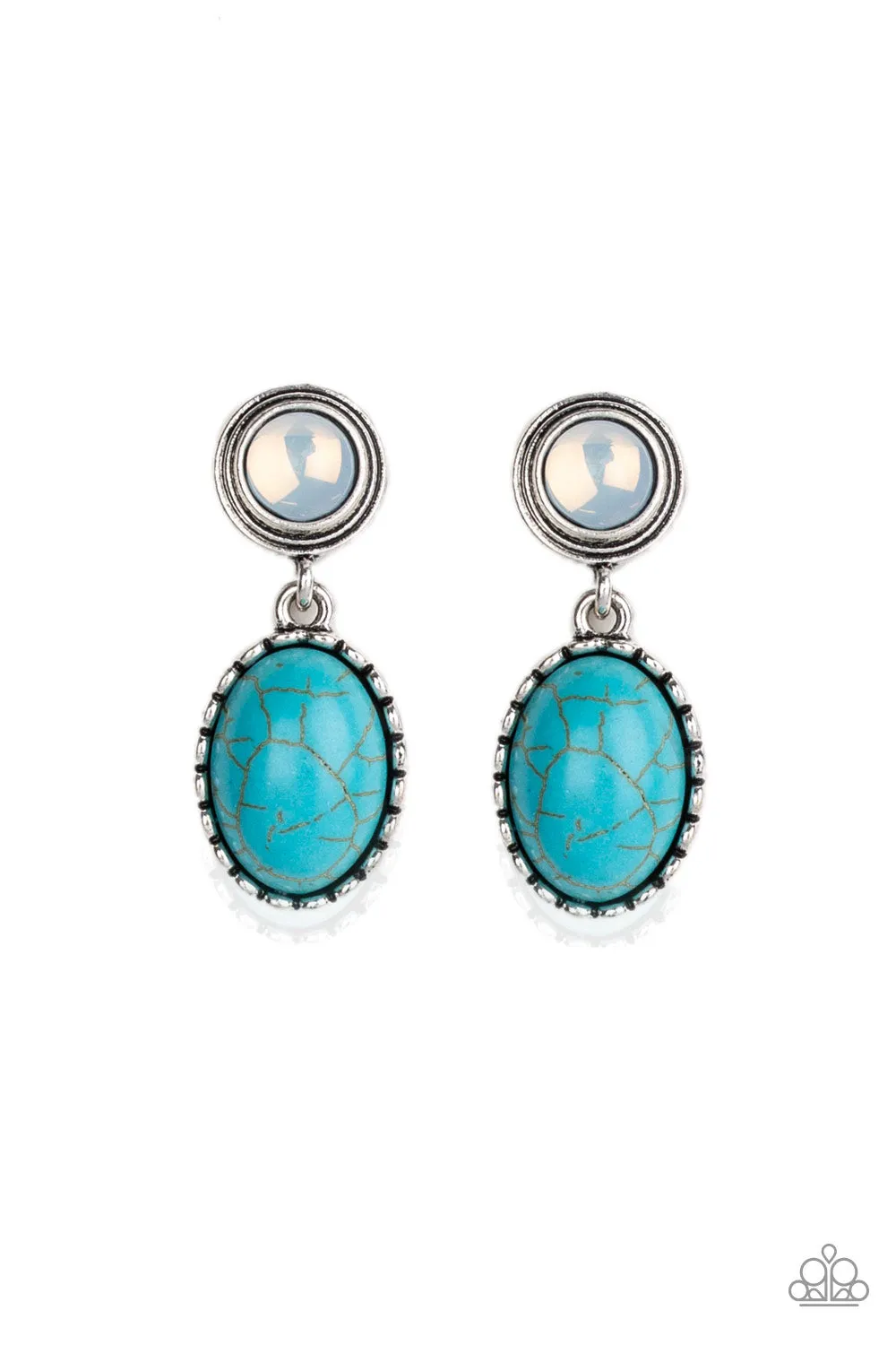 Paparazzi Earrings - Western Oasis - Blue