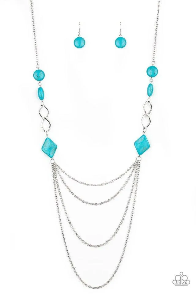 Paparazzi Necklace ~ Desert Dawn - Blue