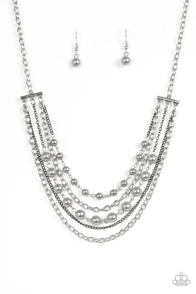 Paparazzi Necklace ~ Metro Modest - Silver