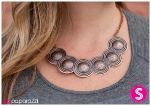 Paparazzi Necklace ~ Round About You - Copper