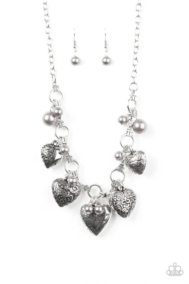 Paparazzi Necklace ~ With All Your Heart - Silver